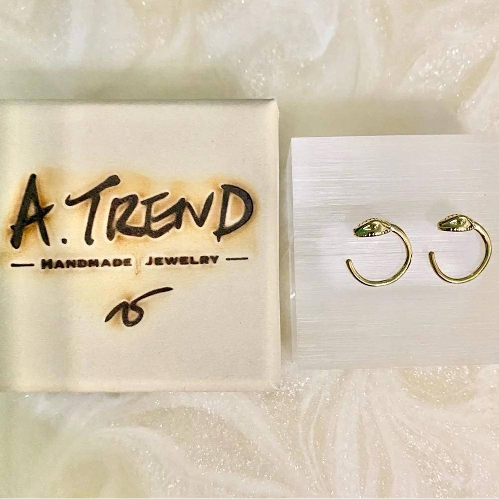 Gold Snake Hoop Earrings